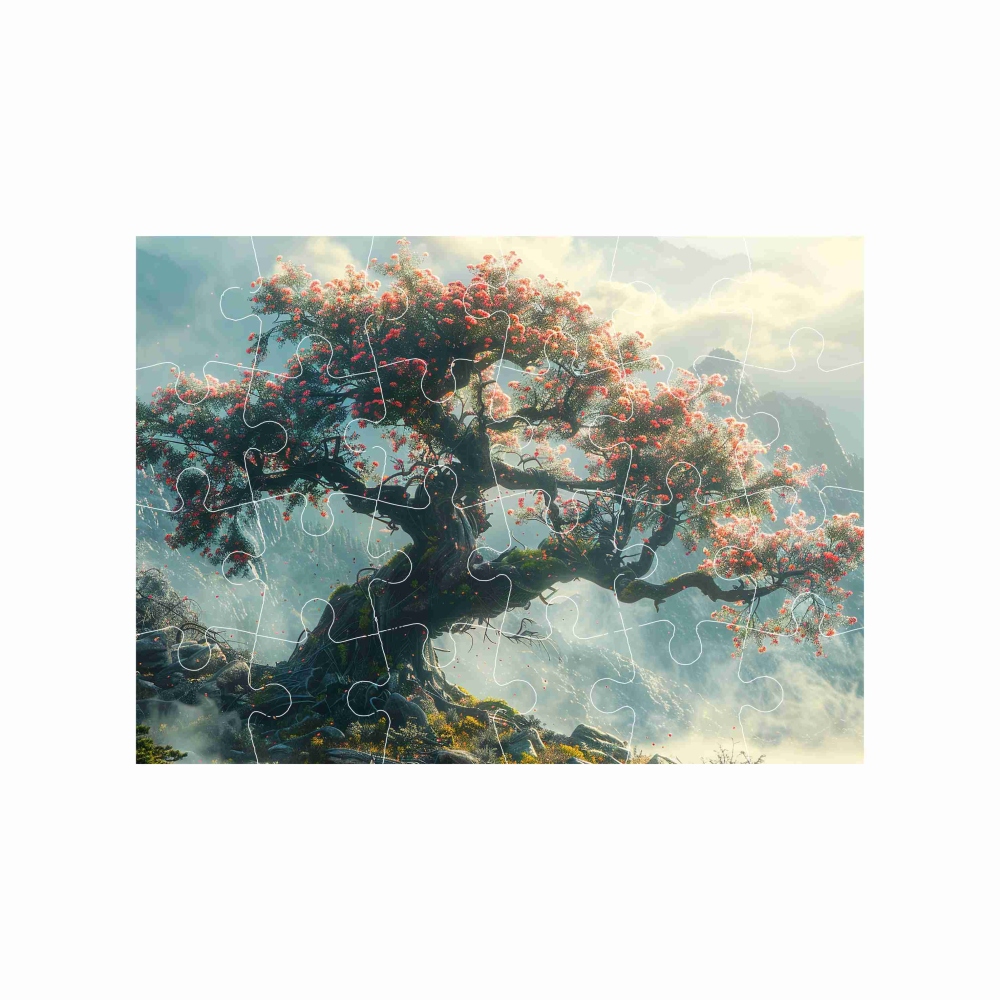 Puzzle 18x13cm (24 dielikov) s obrázkom - kvitnúca čerešňa