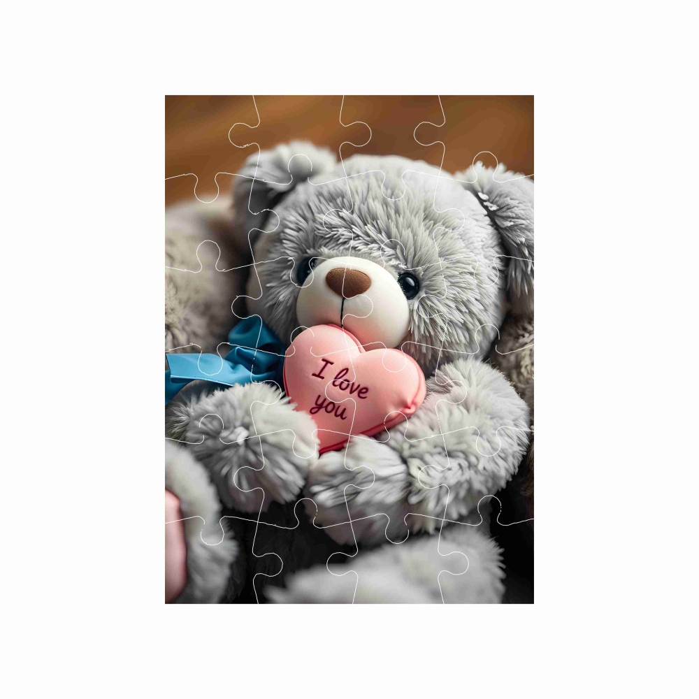 Puzzle 18x13cm (24 dielikov) s obrázkom - medvedík so srdiečkom 1