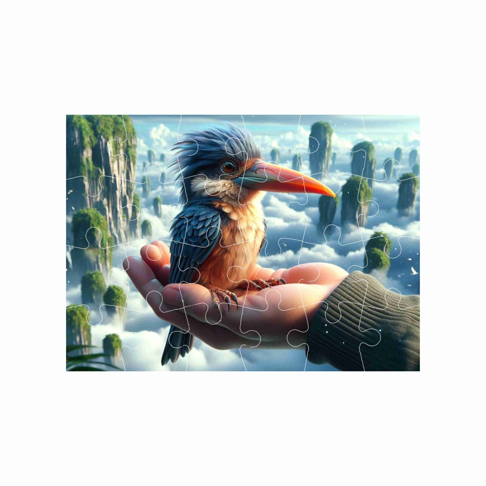 Puzzle 18x13cm (24 dielikov) s obrázkom - nebeský rybárik