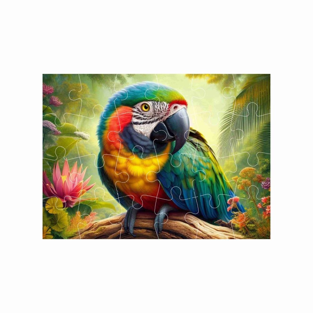 Puzzle 18x13cm (24 dielikov) s obrázkom - papagáj