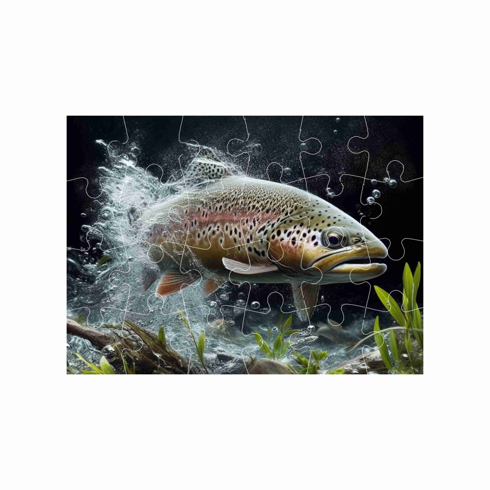 Puzzle 18x13cm (24 dielikov) s obrázkom - pstruh
