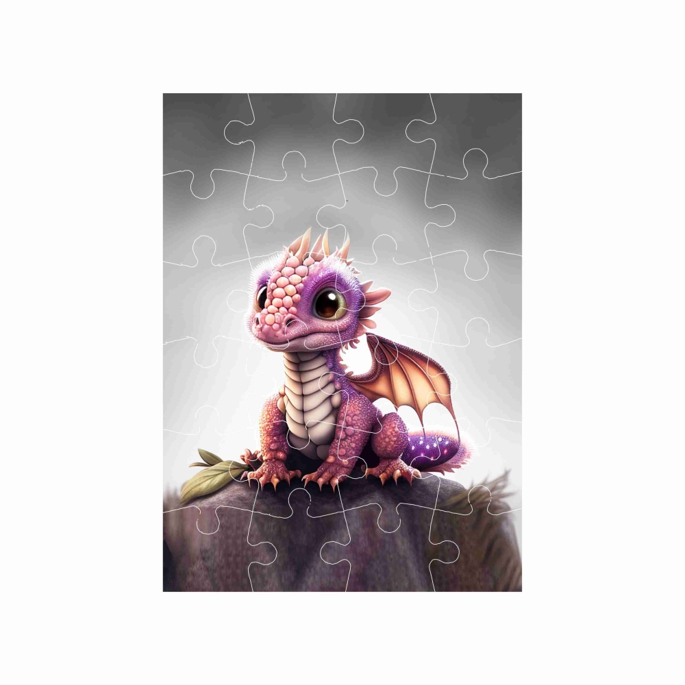 Puzzle 18x13cm (24 dielikov) s obrázkom - ružový dráčik