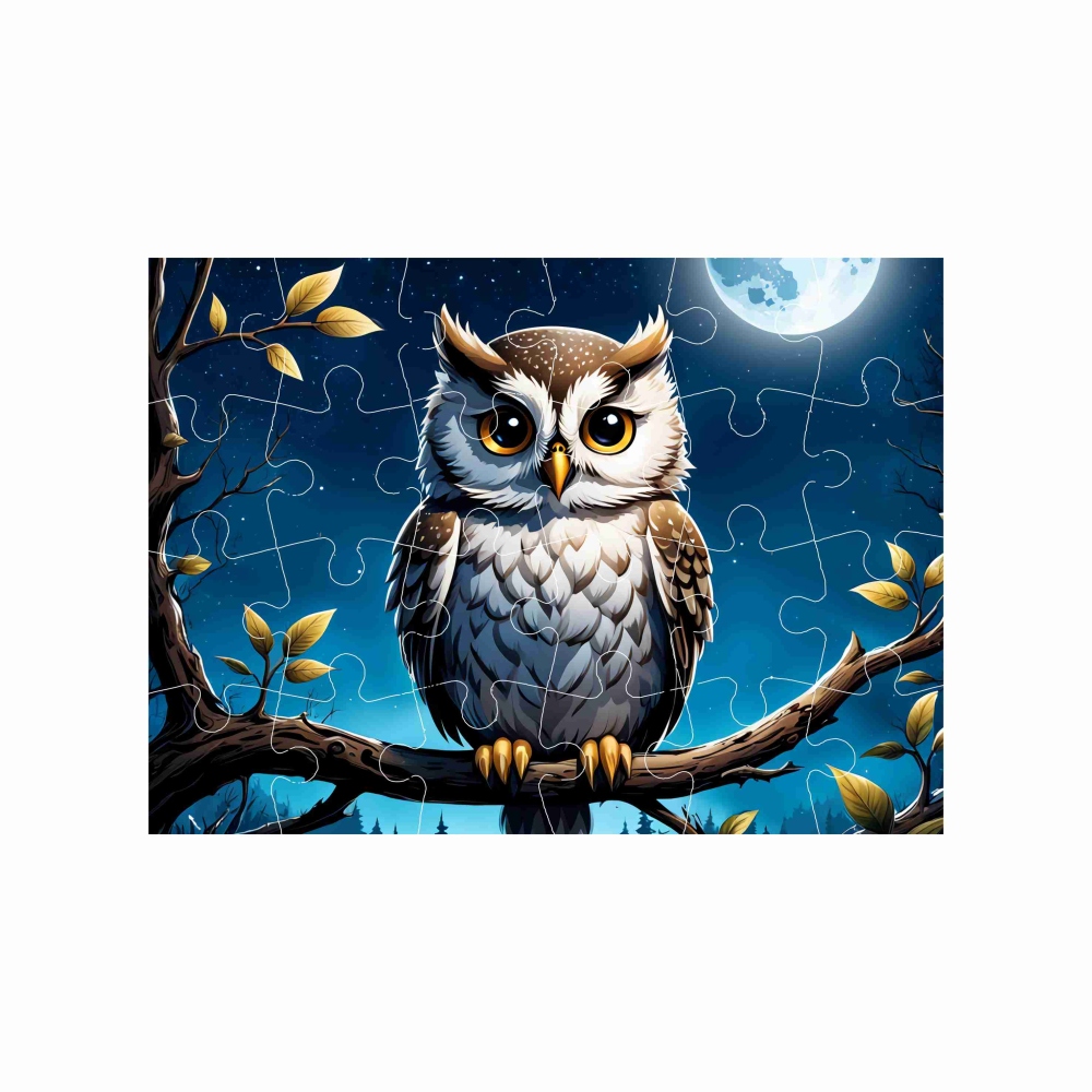 Puzzle 18x13cm (24 dielikov) s obrázkom - sova