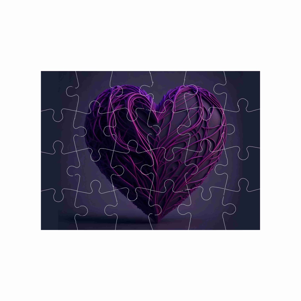 Puzzle 18x13cm (24 dielikov) s obrázkom - srdce