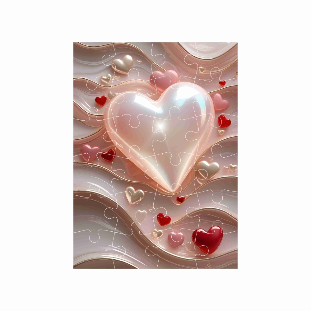 Puzzle 18x13cm (24 dielikov) s obrázkom - srdiečka