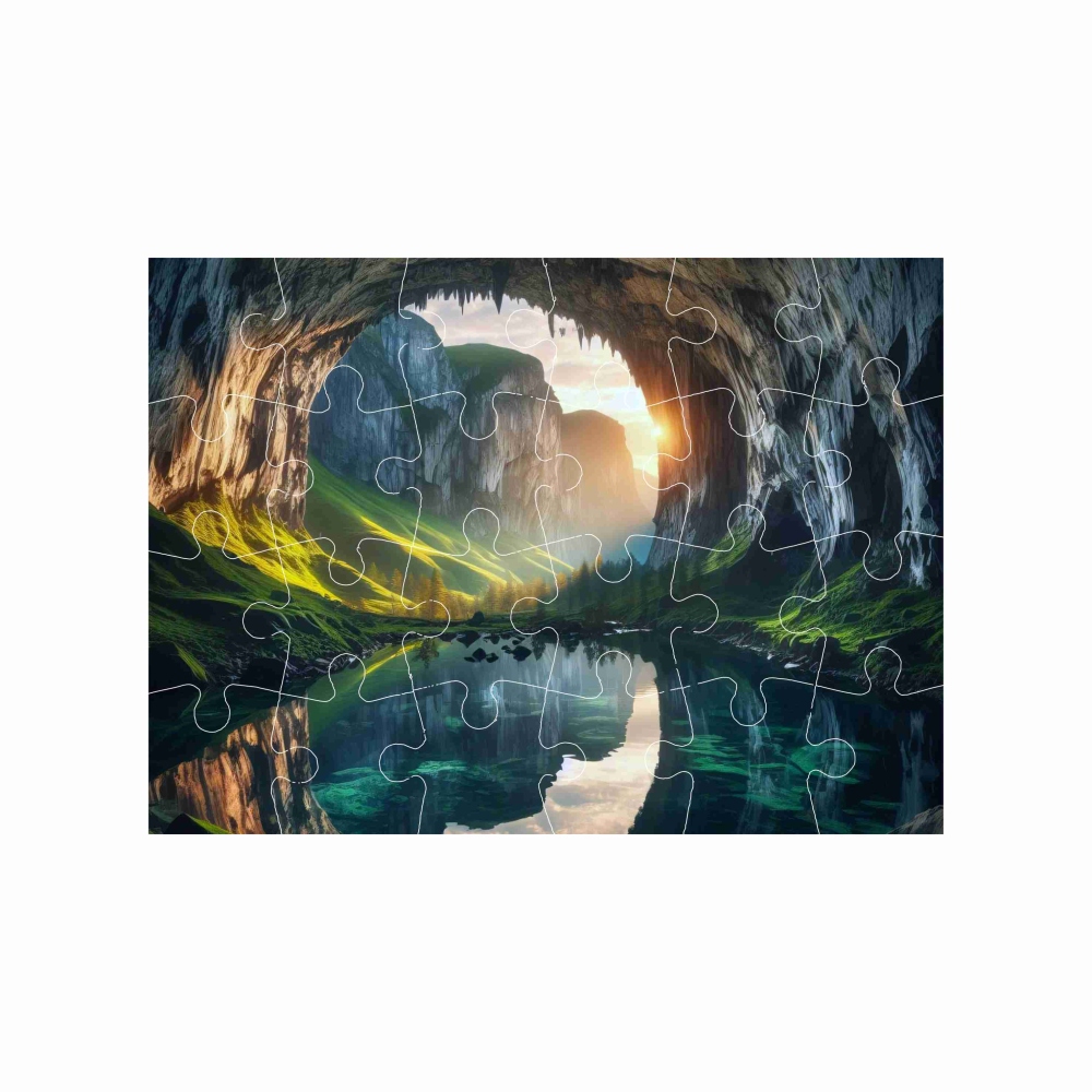 Puzzle 18x13cm (24 dielikov) s obrázkom - tichá jaskyňa