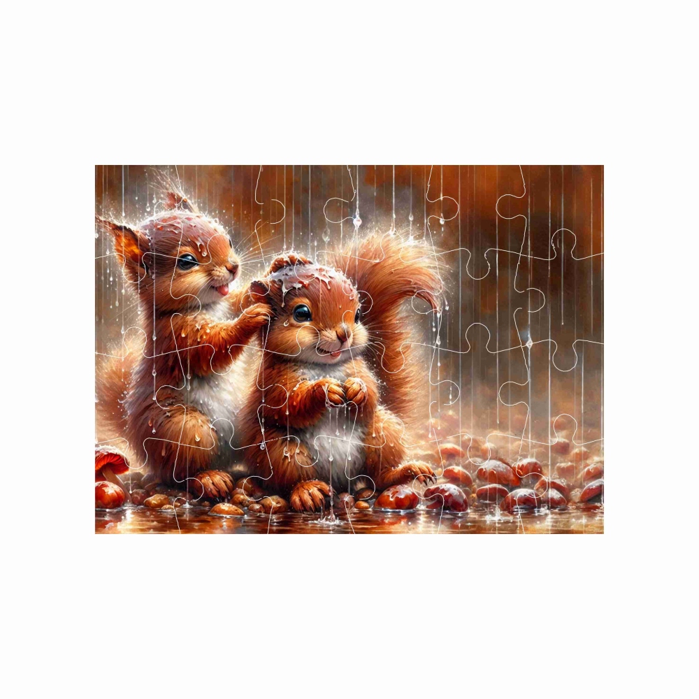 Puzzle 18x13cm (24 dielikov) s obrázkom - veveričky