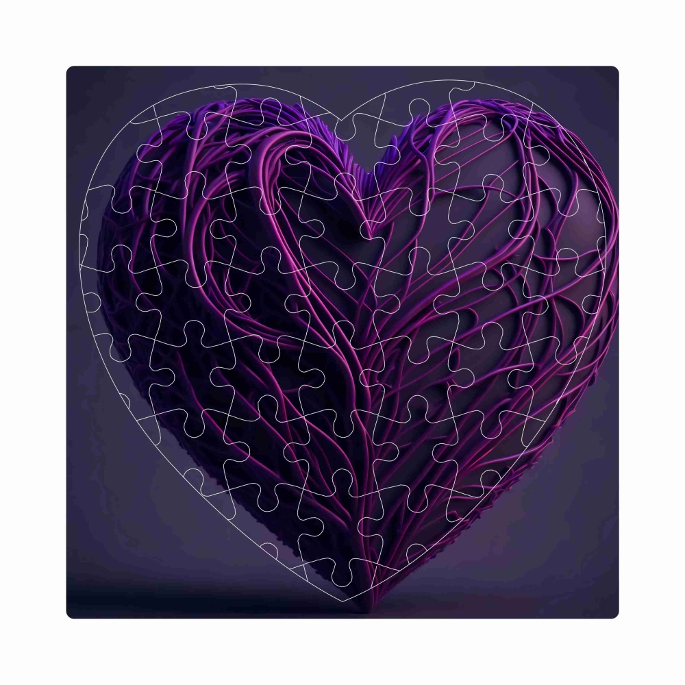 Puzzle 19x18cm v tvare srdca (76 dielikov) s obrázkom - srdce