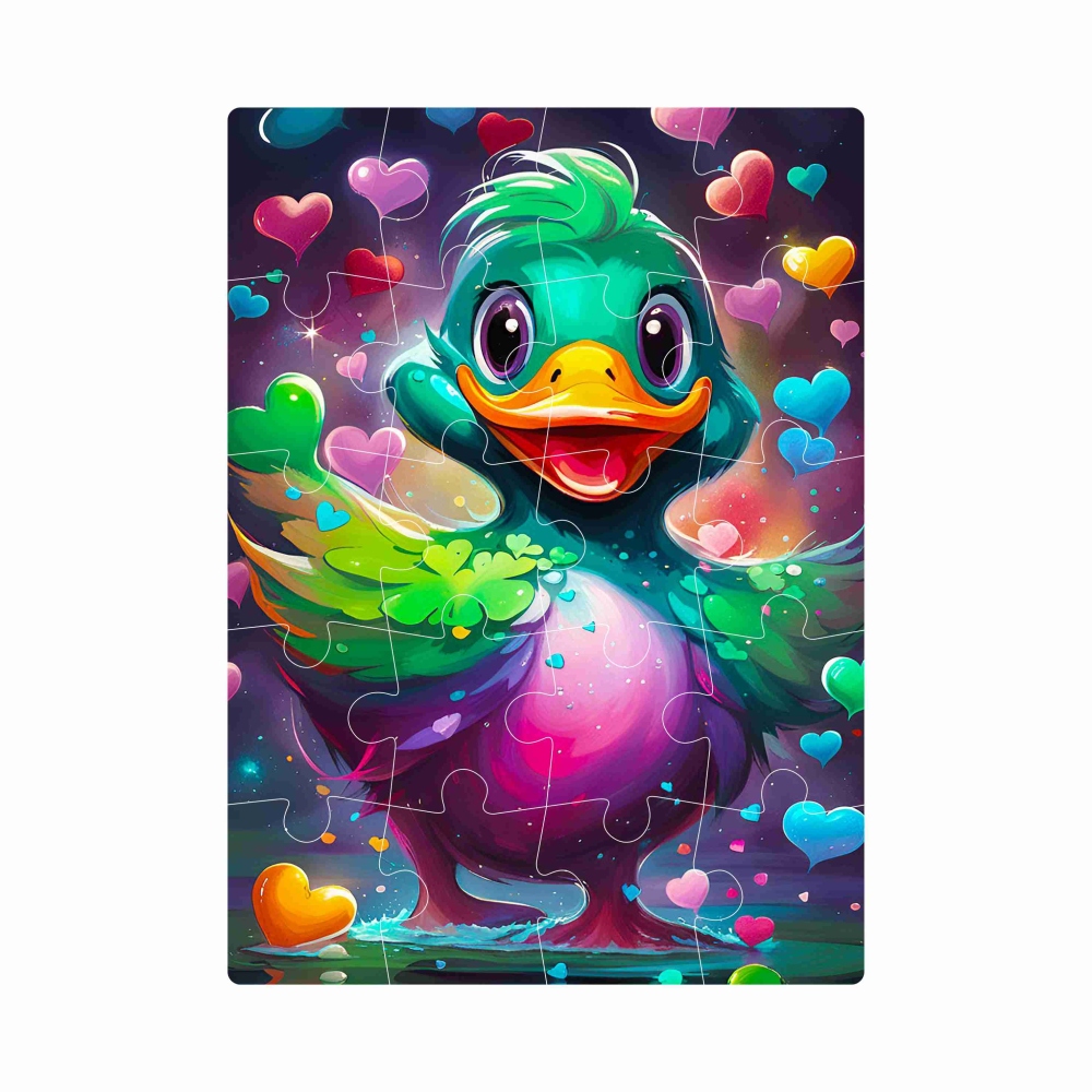 Puzzle 20x15cm (20 dielikov) s obrázkom - farebná kačička