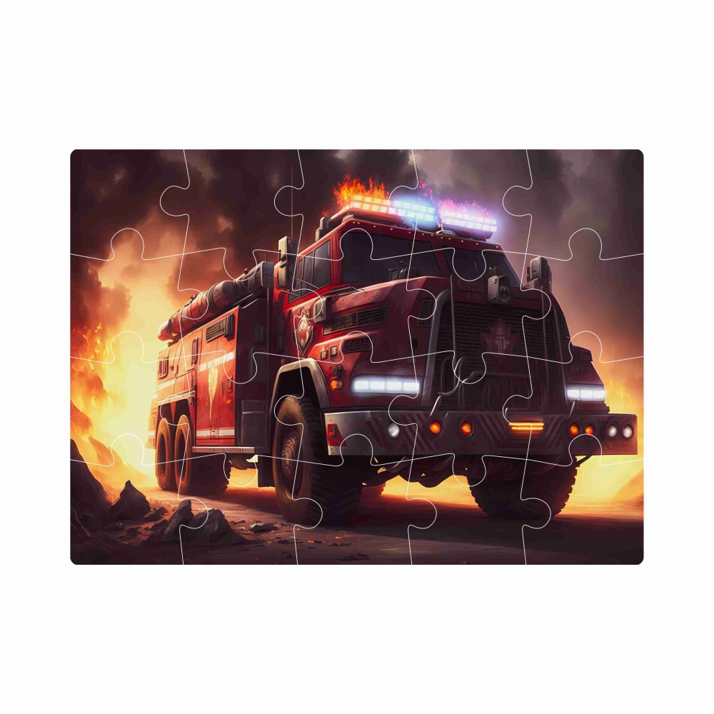 Puzzle 20x15cm (20 dielikov) s obrázkom - hasičské vozidlo