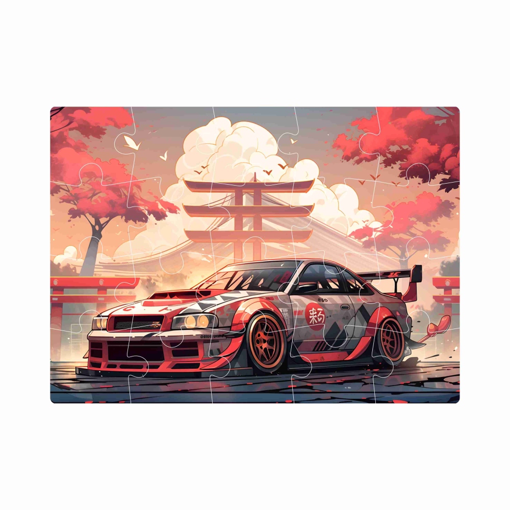 Puzzle 20x15cm (20 dielikov) s obrázkom - japonské športové auto