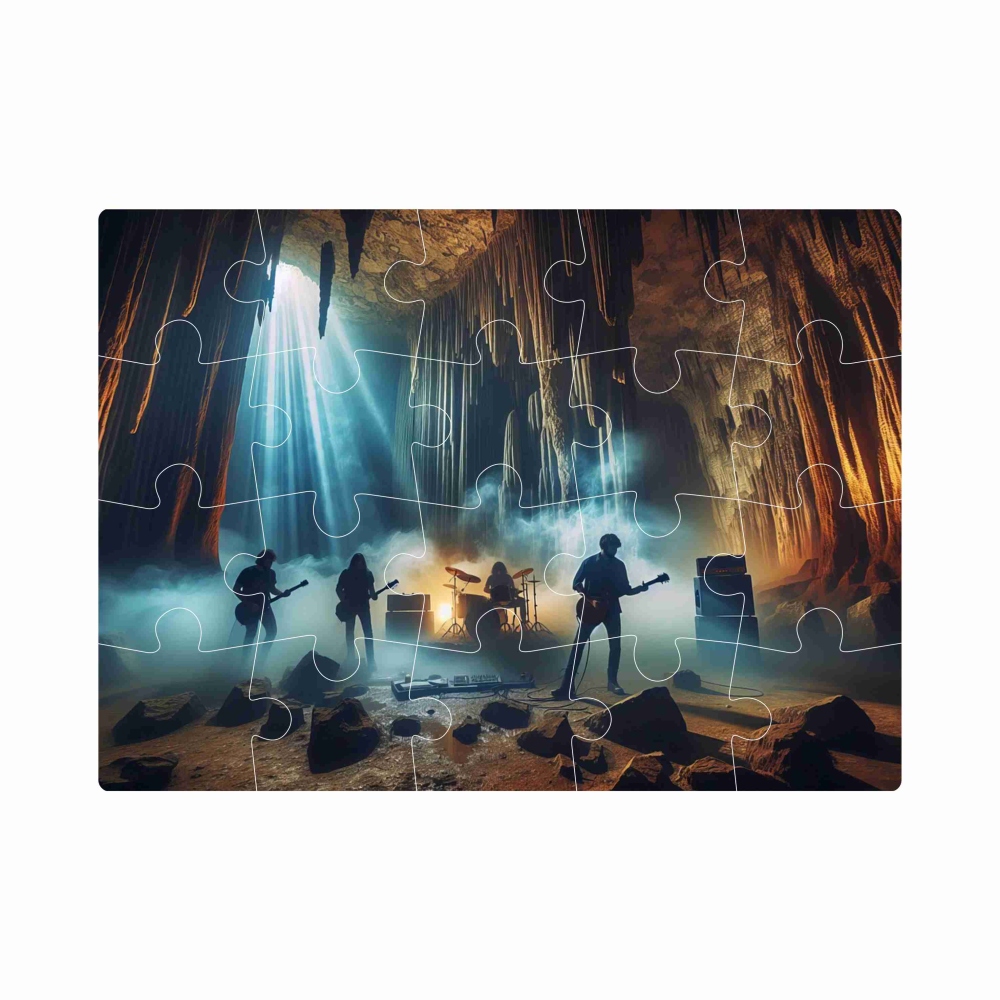 Puzzle 20x15cm (20 dielikov) s obrázkom - koncert v jaskyni