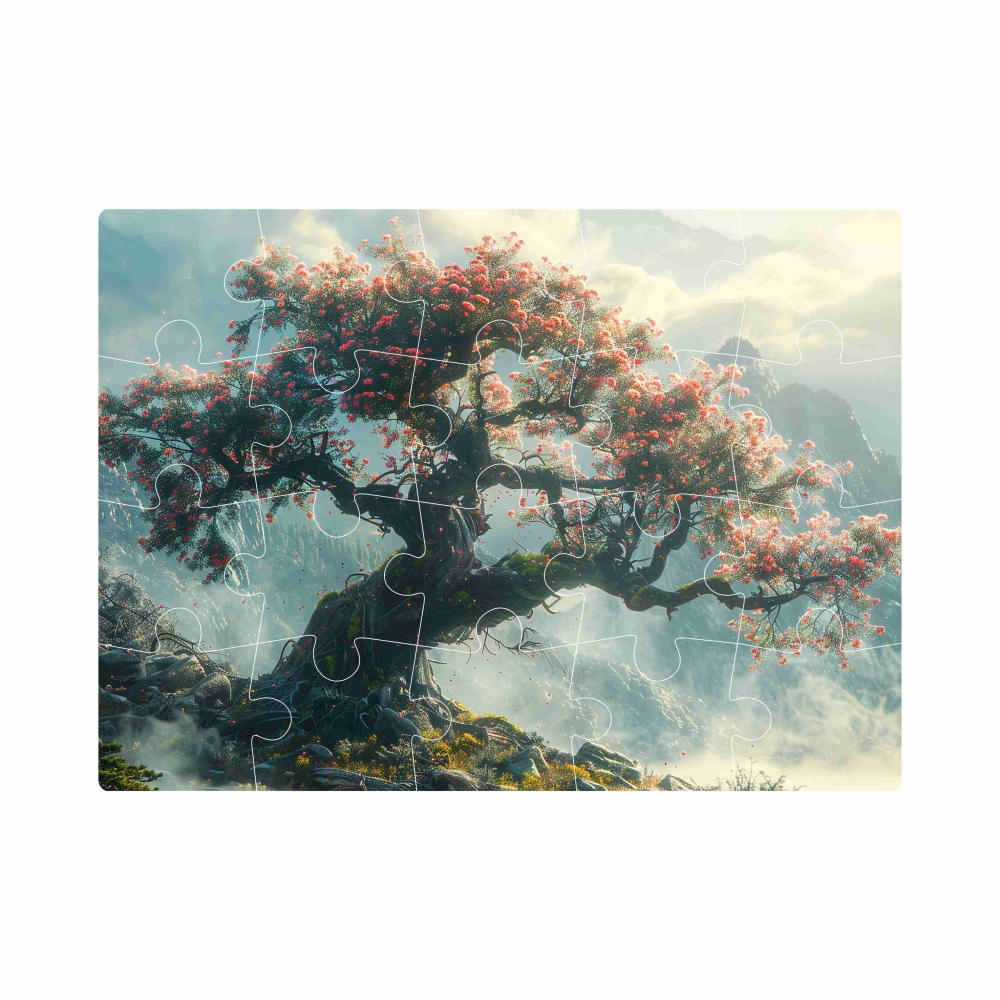 Puzzle 20x15cm (20 dielikov) s obrázkom - kvitnúca čerešňa