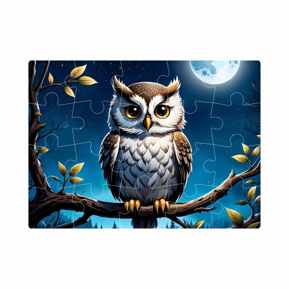 Puzzle 20x15cm (20 dielikov) s obrázkom - sova