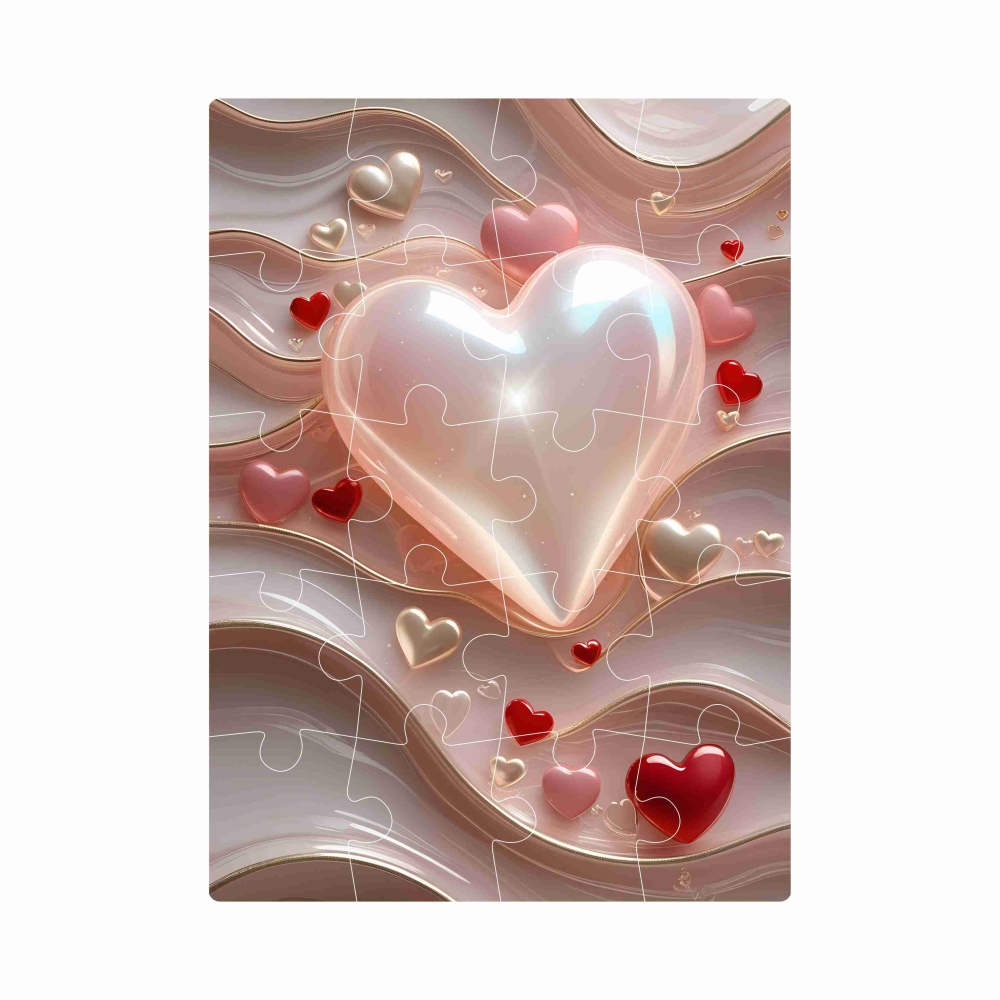 Puzzle 20x15cm (20 dielikov) s obrázkom - srdiečka