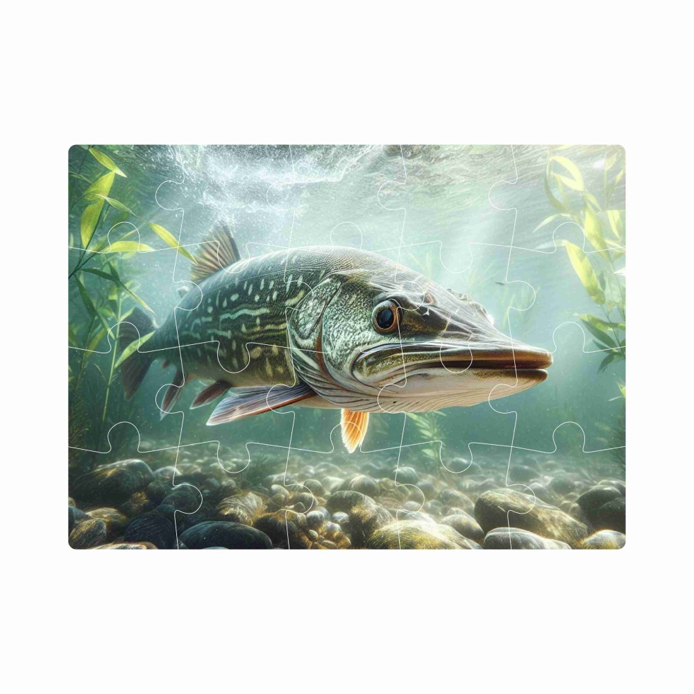 Puzzle 20x15cm (20 dielikov) s obrázkom - šťuka