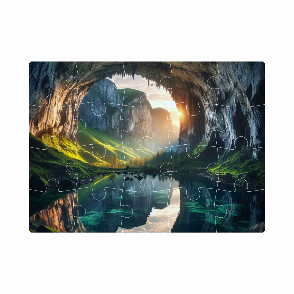 Puzzle 20x15cm (20 dielikov) s obrázkom - tichá jaskyňa