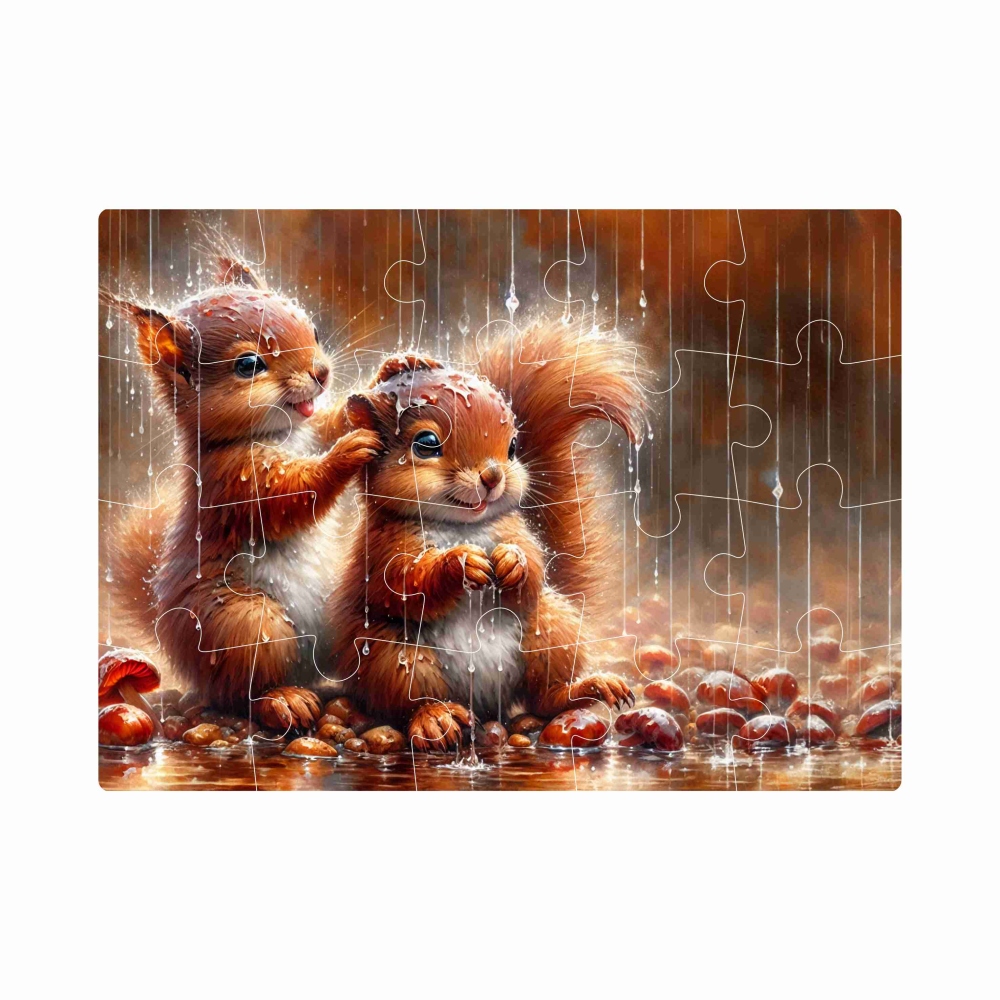 Puzzle 20x15cm (20 dielikov) s obrázkom - veveričky