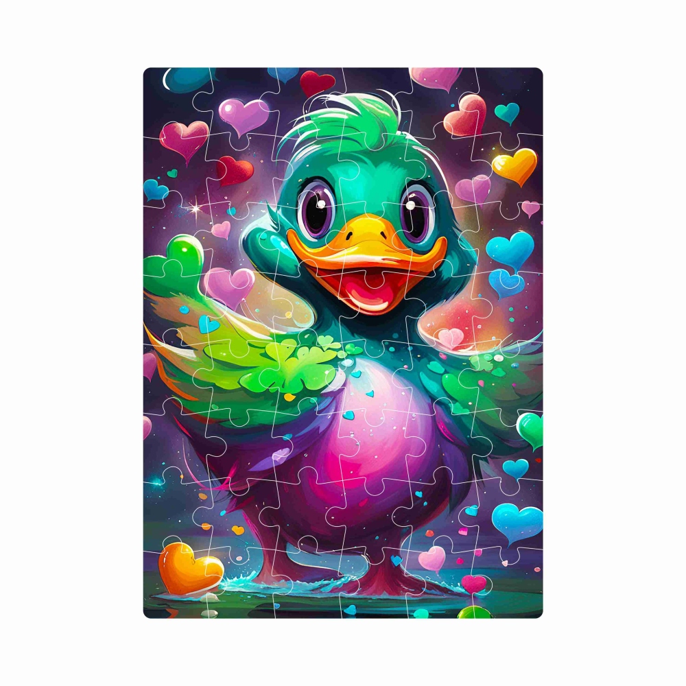 Puzzle 20x15cm (40 dielikov) s obrázkom - farebná kačička