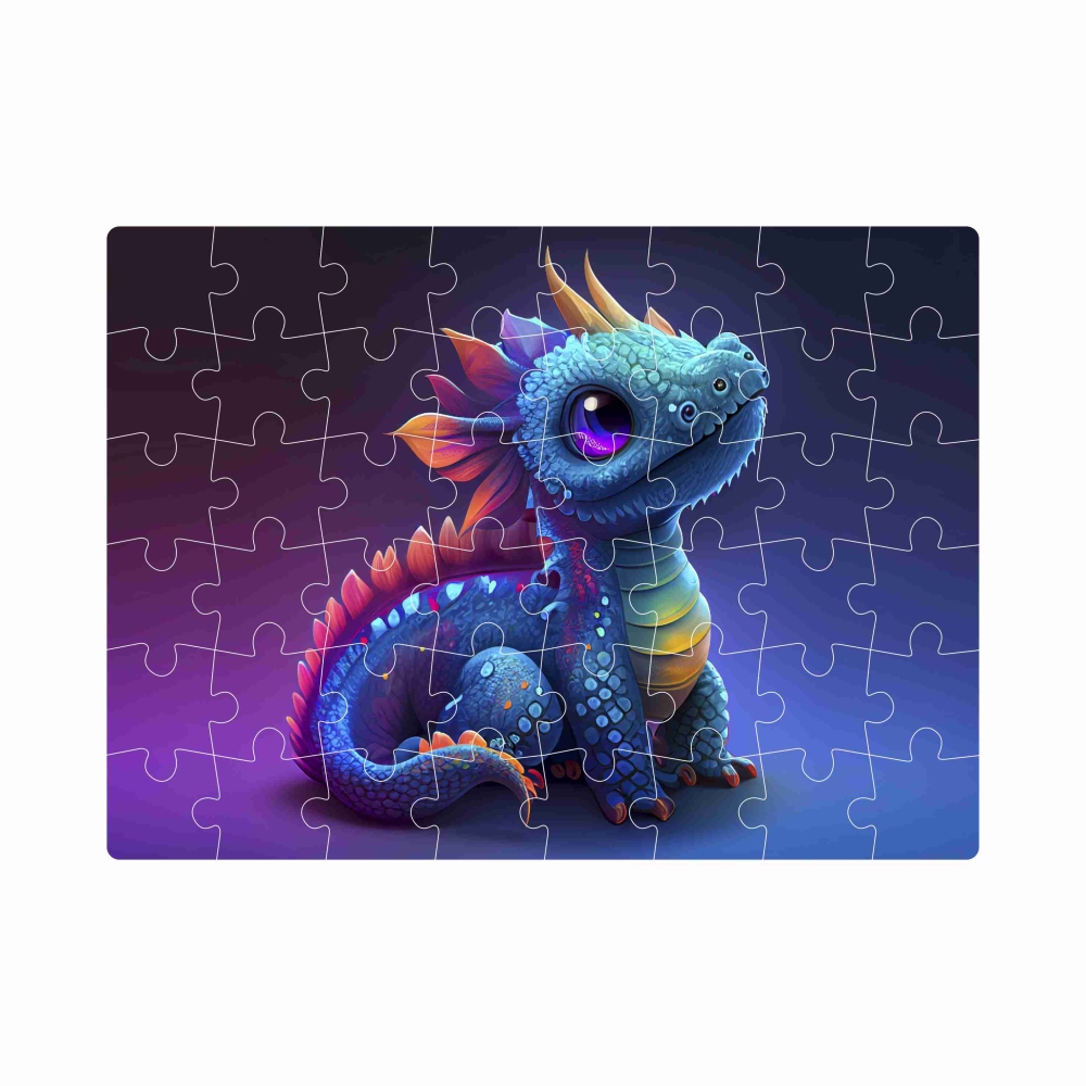 Puzzle 20x15cm (40 dielikov) s obrázkom - farebný dráčik