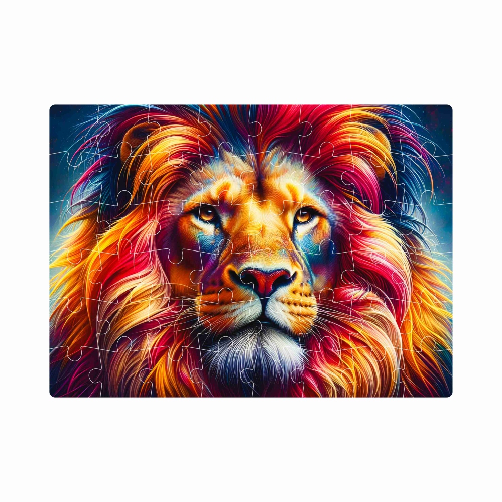 Puzzle 20x15cm (40 dielikov) s obrázkom - farebný lev