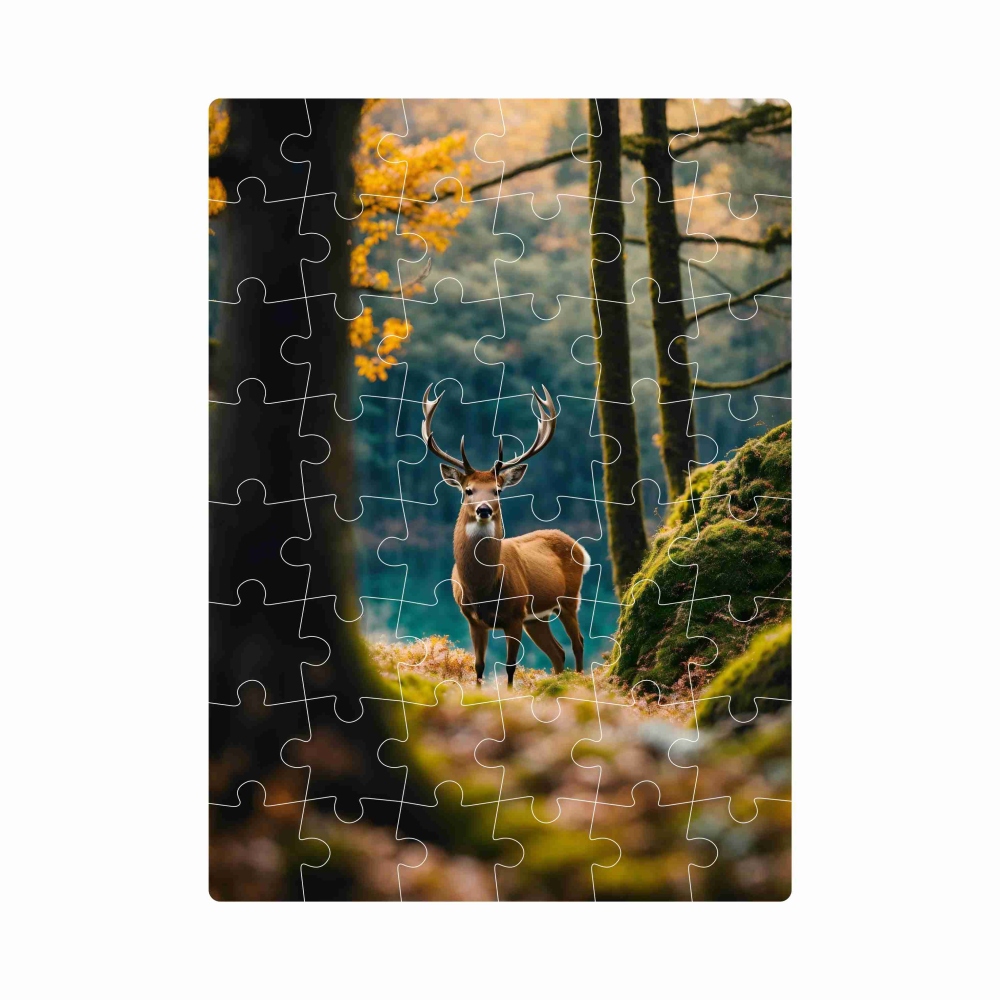 Puzzle 20x15cm (40 dielikov) s obrázkom - jeleň v lese