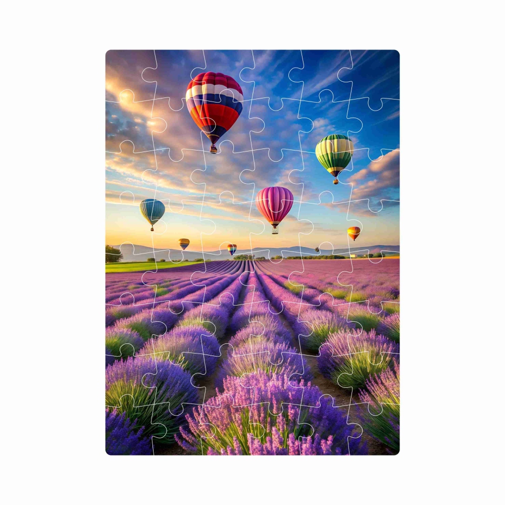 Puzzle 20x15cm (40 dielikov) s obrázkom - let nad levanduľou