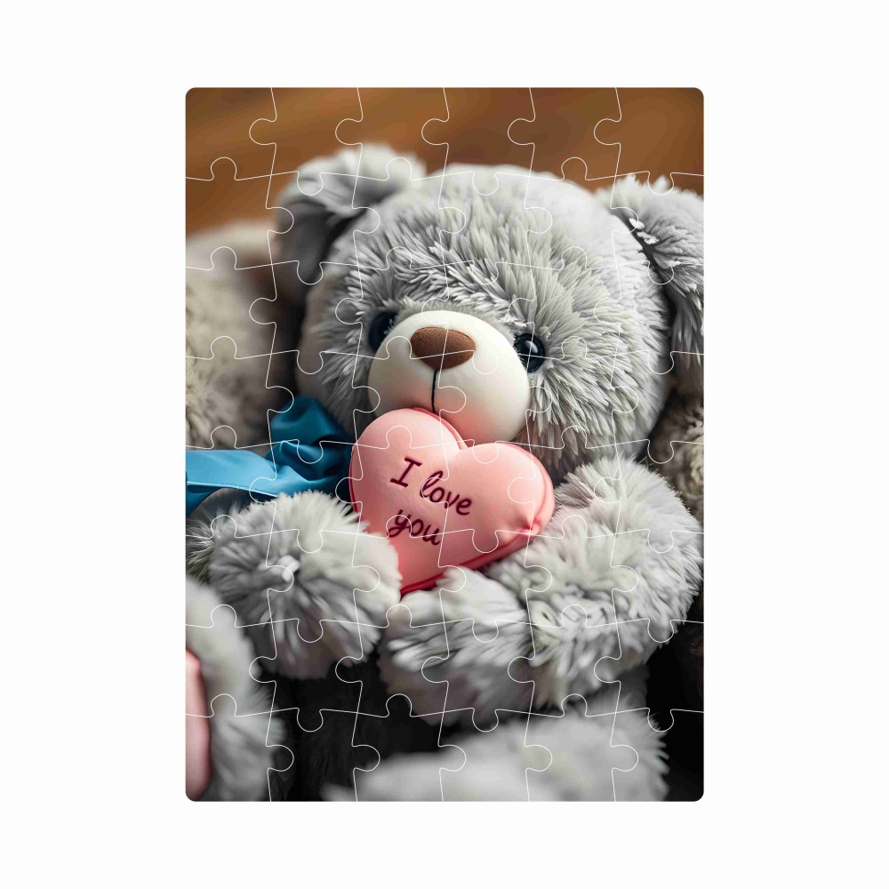 Puzzle 20x15cm (40 dielikov) s obrázkom - medvedík so srdiečkom 1