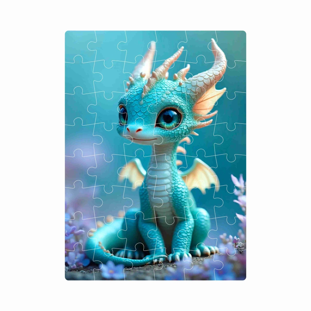 Puzzle 20x15cm (40 dielikov) s obrázkom - modrý dráčik