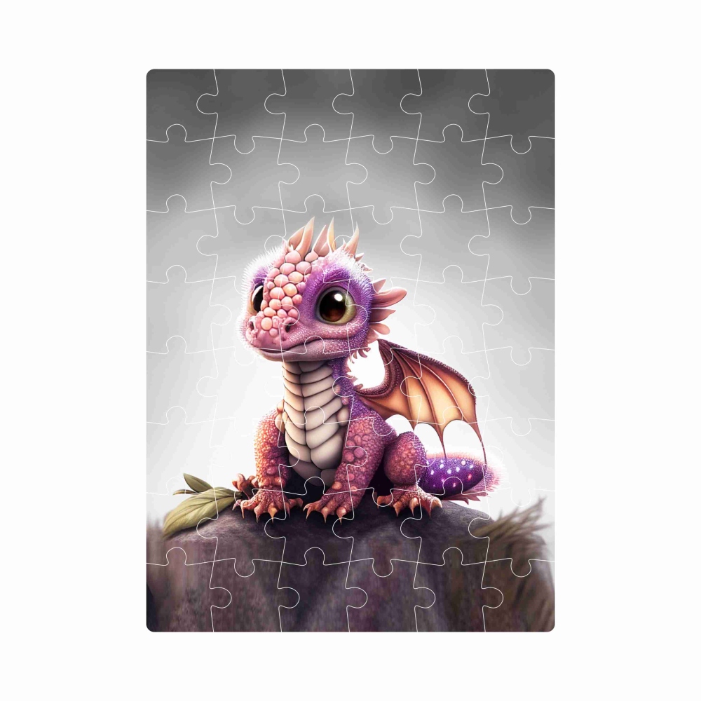 Puzzle 20x15cm (40 dielikov) s obrázkom - ružový dráčik