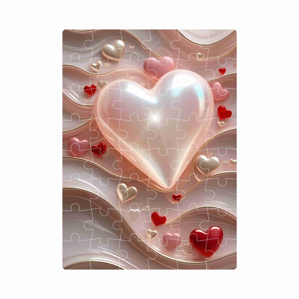 Puzzle 20x15cm (40 dielikov) s obrázkom - srdiečka