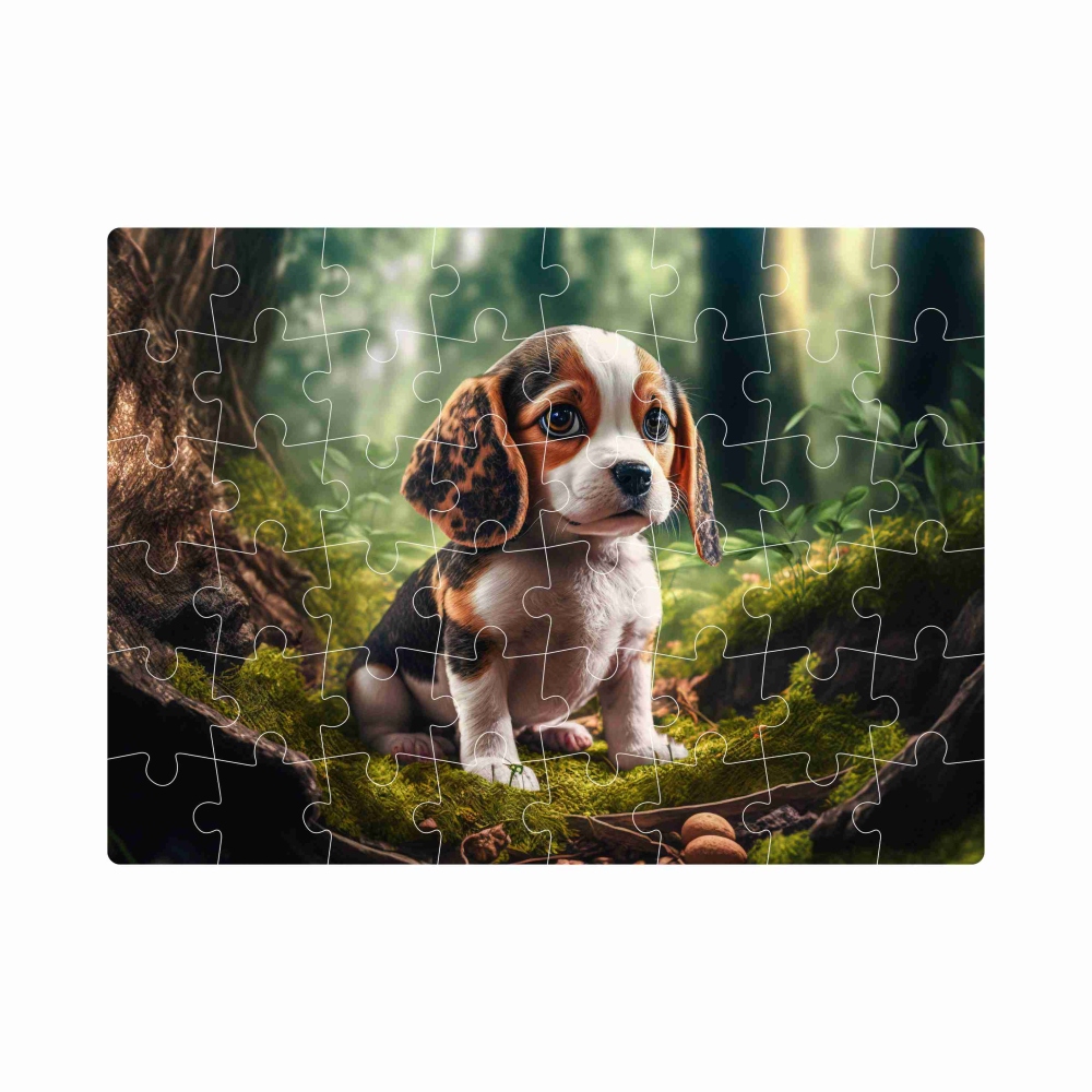 Puzzle 20x15cm (40 dielikov) s obrázkom - šteňa v lese