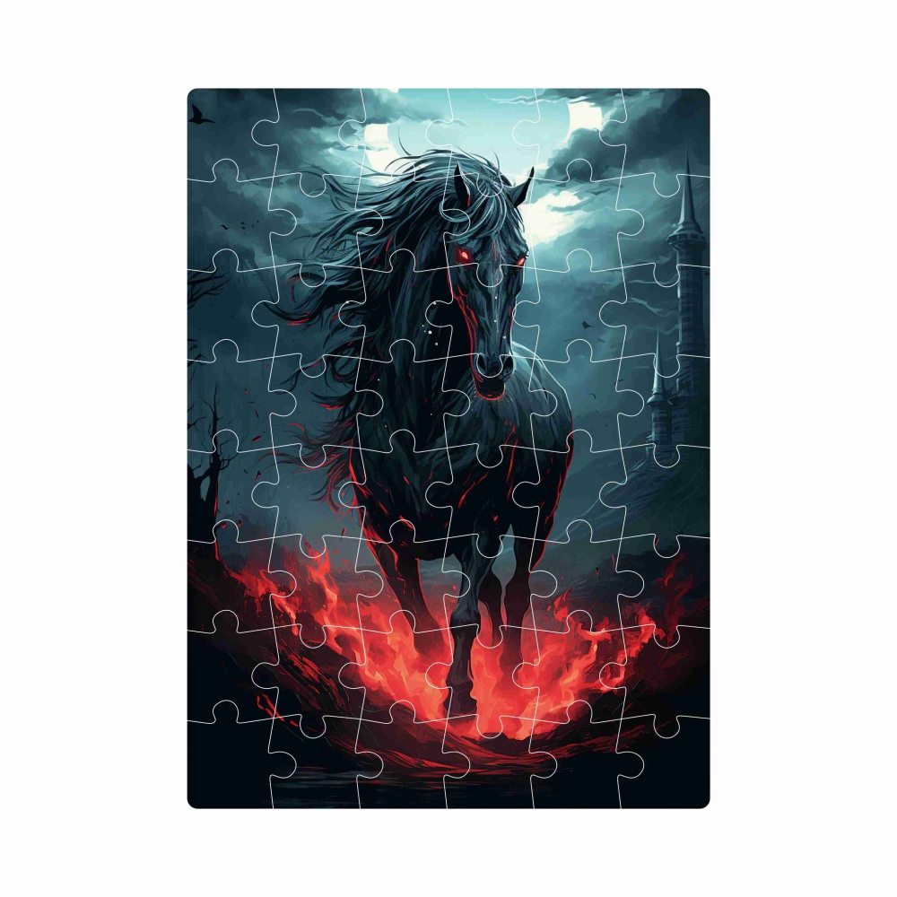 Puzzle 20x15cm (40 dielikov) s obrázkom - temný kôň
