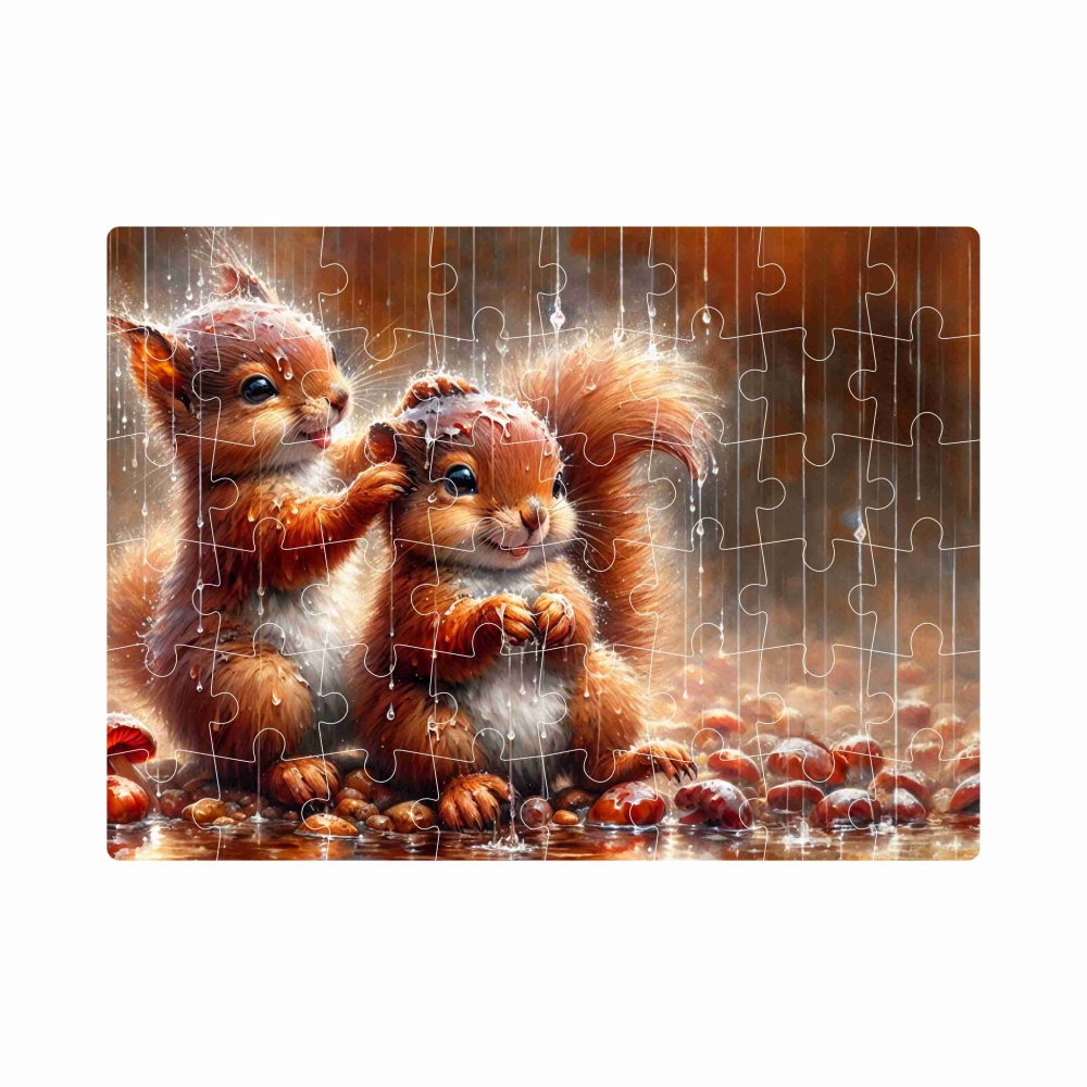 Puzzle 20x15cm (40 dielikov) s obrázkom - veveričky