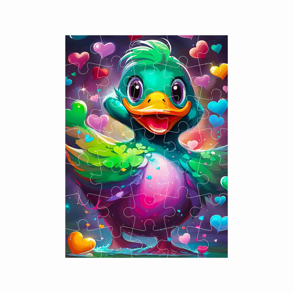 Puzzle 27x19,5cm (35 dielikov) s obrázkom - farebná kačička