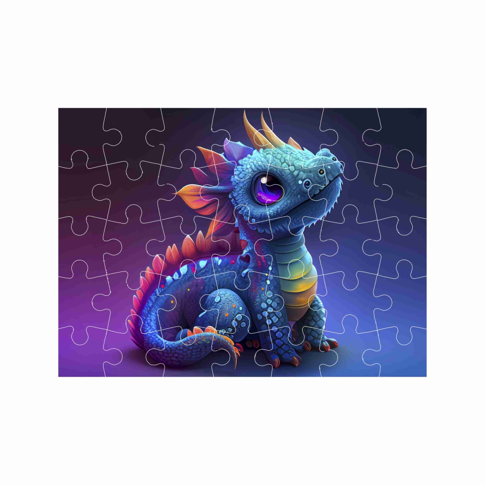 Puzzle 27x19,5cm (35 dielikov) s obrázkom - farebný dráčik