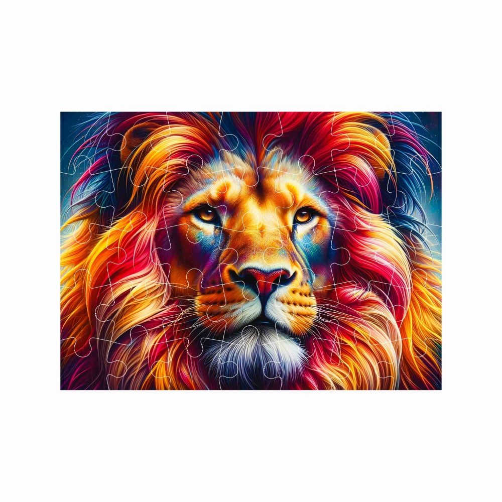 Puzzle 27x19,5cm (35 dielikov) s obrázkom - farebný lev