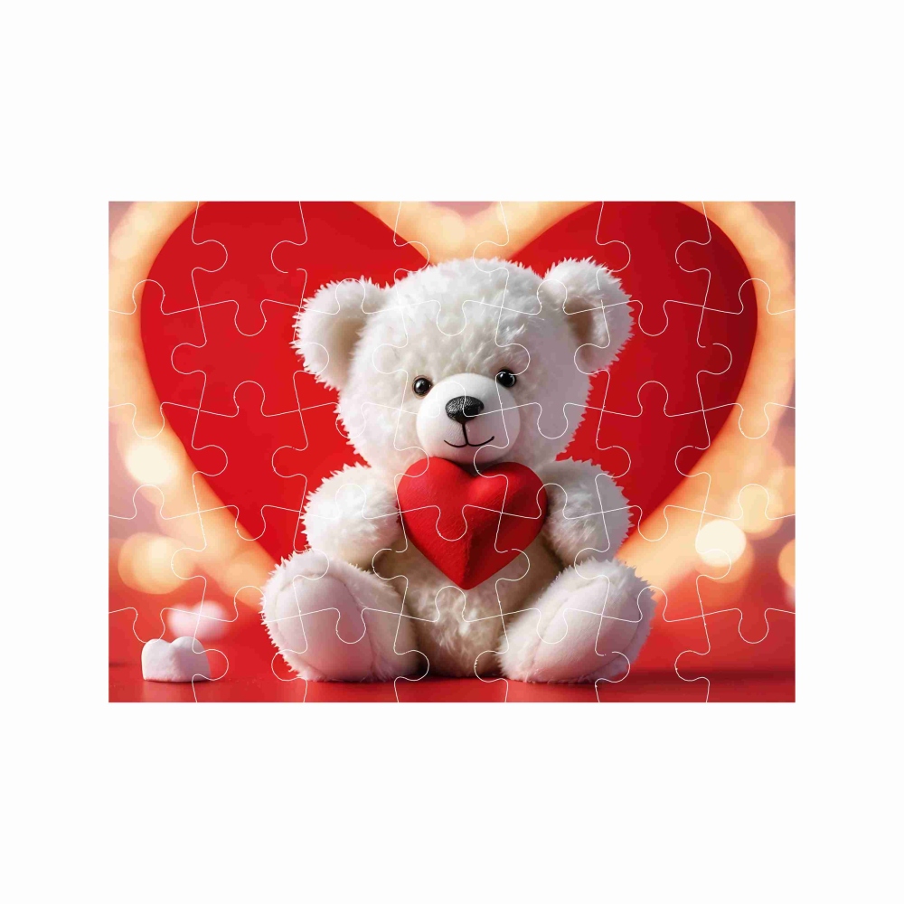 Puzzle 27x19,5cm (35 dielikov) s obrázkom - medvedík so srdiečkom