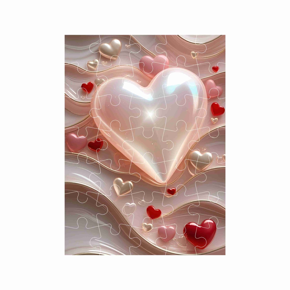 Puzzle 27x19,5cm (35 dielikov) s obrázkom - srdiečka