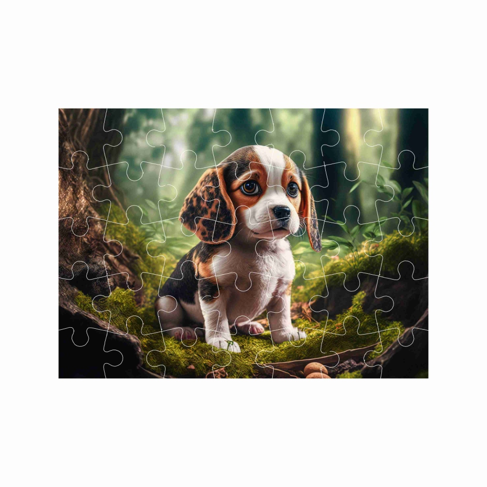 Puzzle 27x19,5cm (35 dielikov) s obrázkom - šteňa v lese