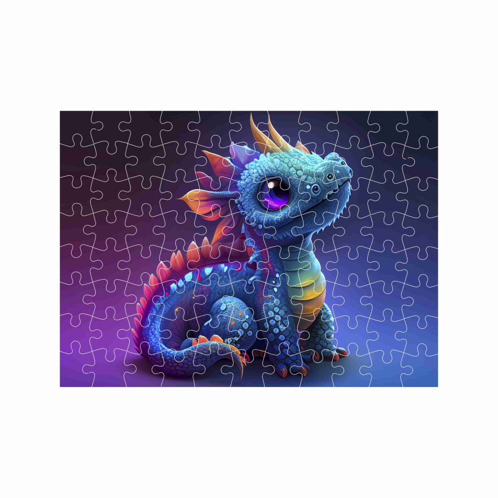 Puzzle 27x19,5cm (88 dielikov) s obrázkom - farebný dráčik