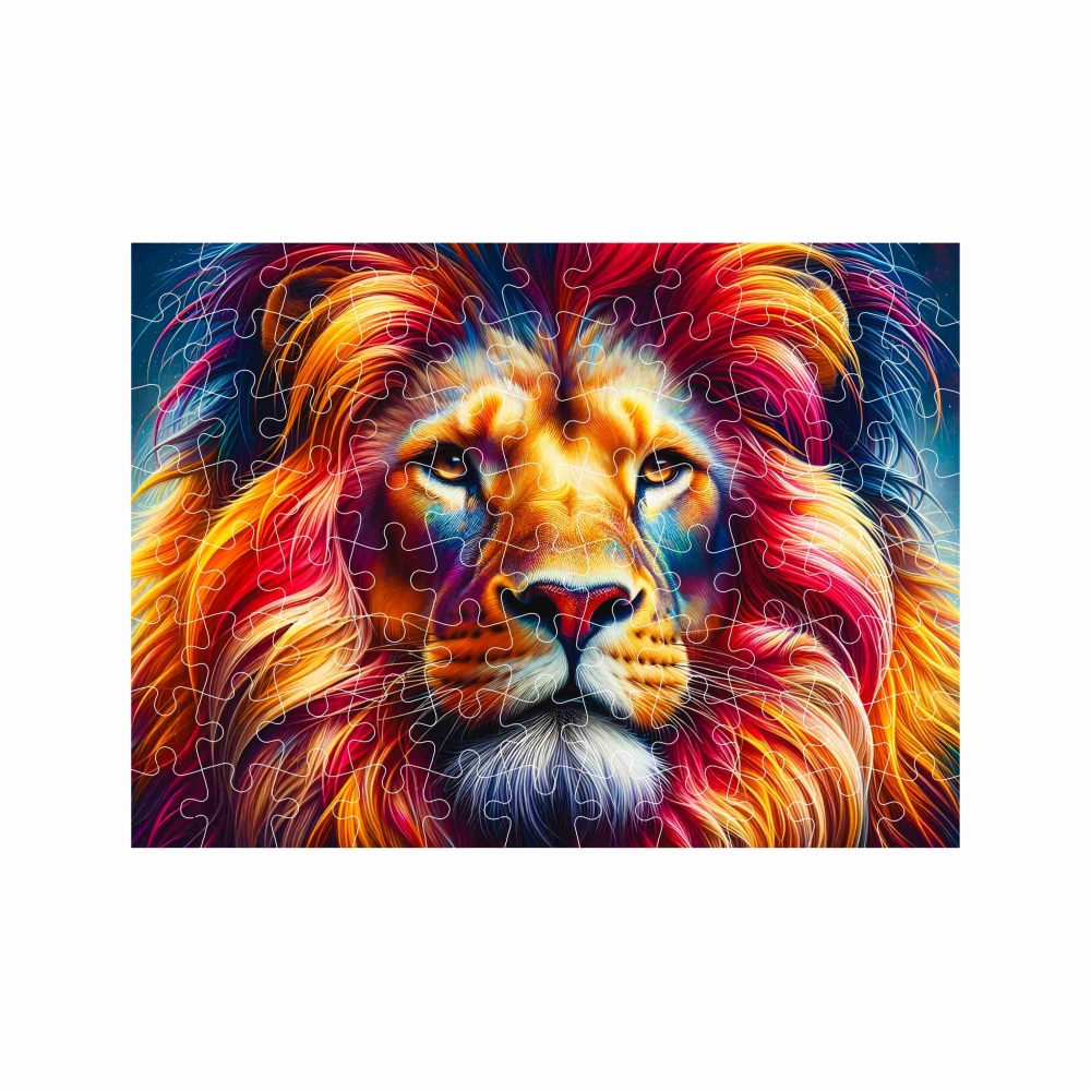 Puzzle 27x19,5cm (88 dielikov) s obrázkom - farebný lev