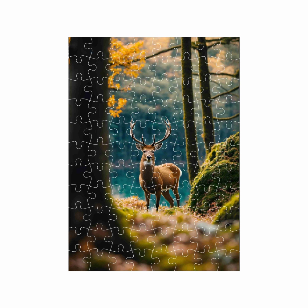 Puzzle 27x19,5cm (88 dielikov) s obrázkom - jeleň v lese