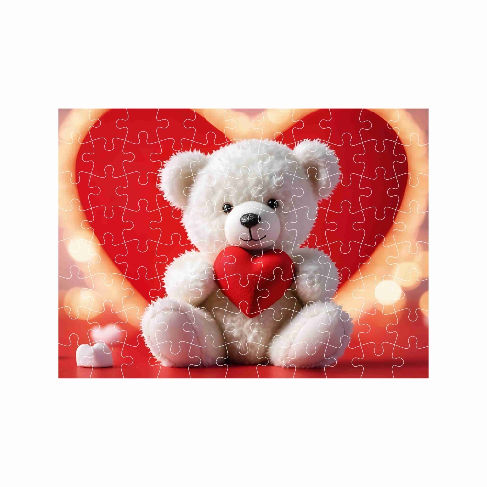 Puzzle 27x19,5cm (88 dielikov) s obrázkom - medvedík so srdiečkom