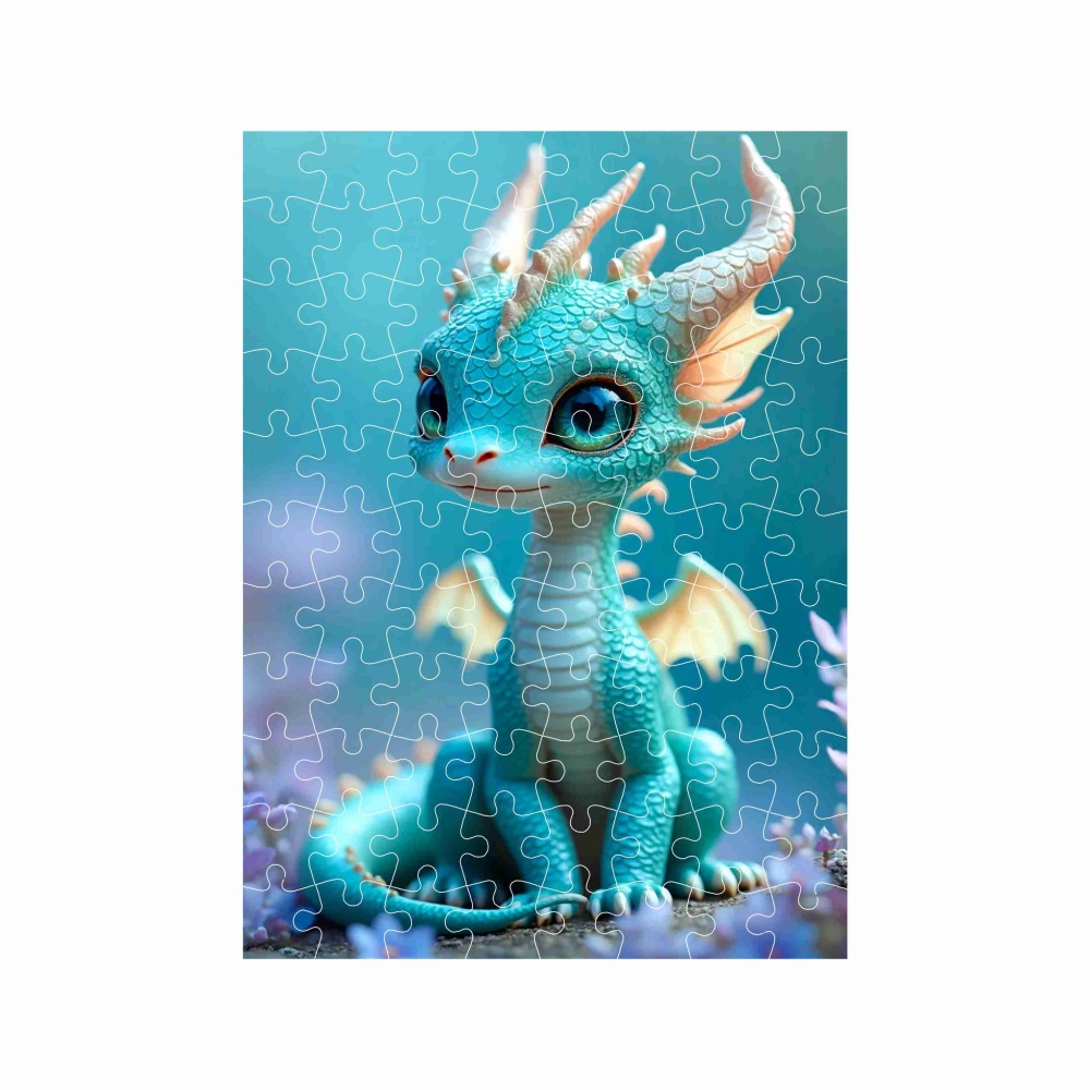 Puzzle 27x19,5cm (88 dielikov) s obrázkom - modrý dráčik