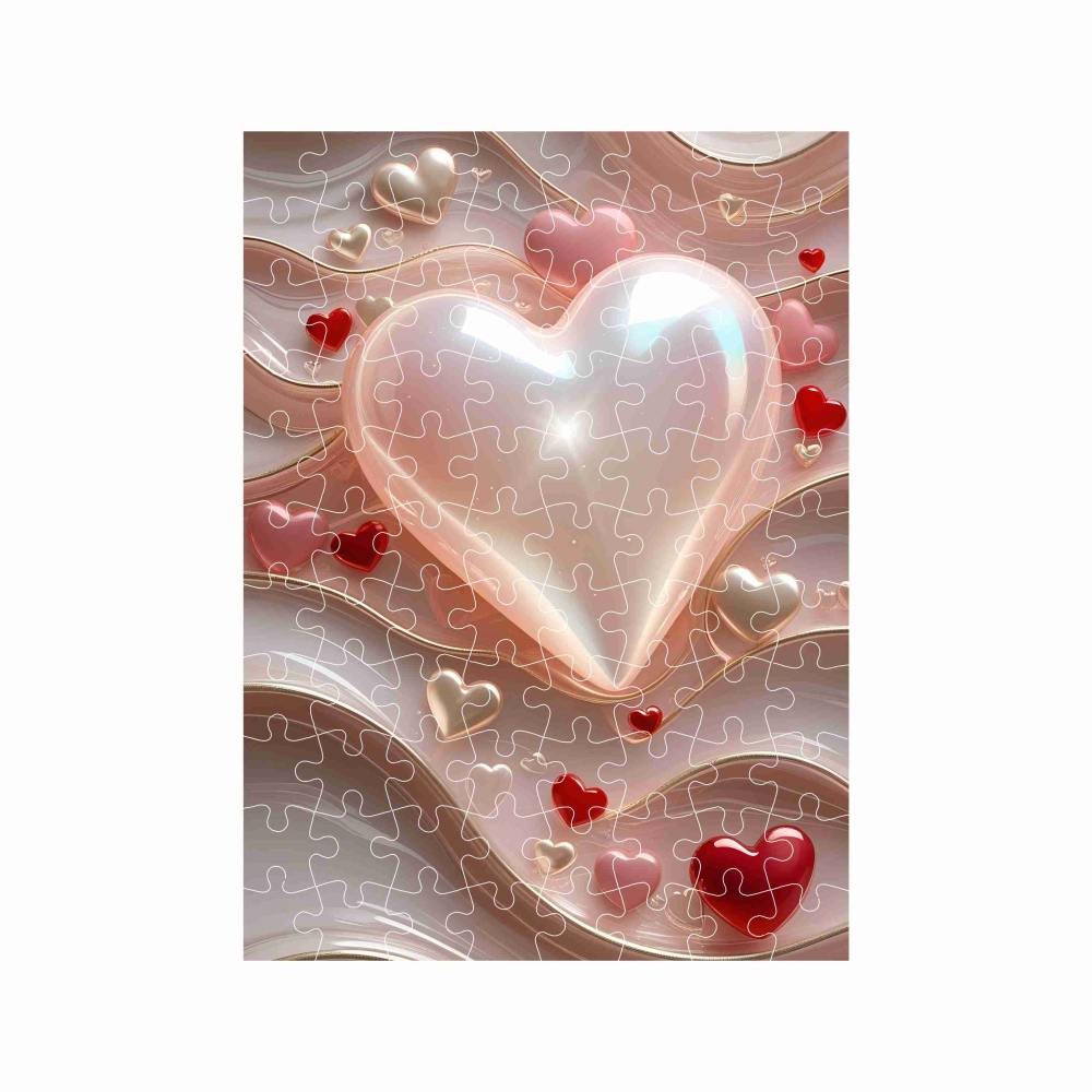 Puzzle 27x19,5cm (88 dielikov) s obrázkom - srdiečka