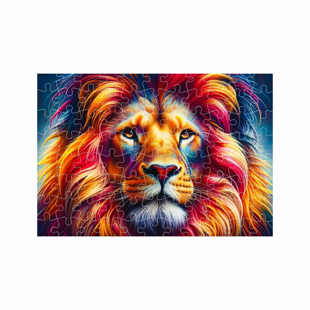 Puzzle A4 29x20cm (120 dielikov) s obrázkom - farebný lev
