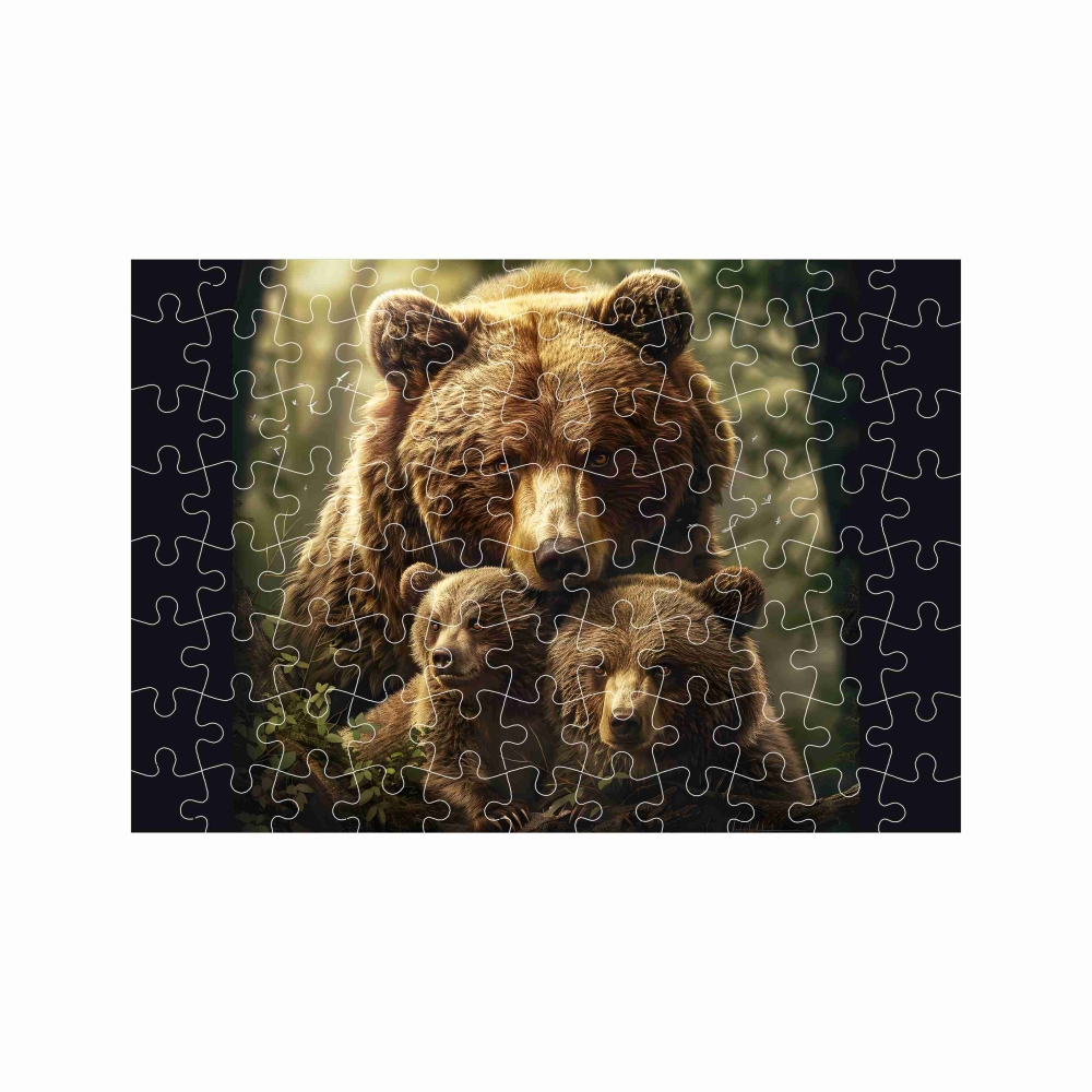 Puzzle A4 29x20cm (120 dielikov) s obrázkom - medvedica s mláďatami