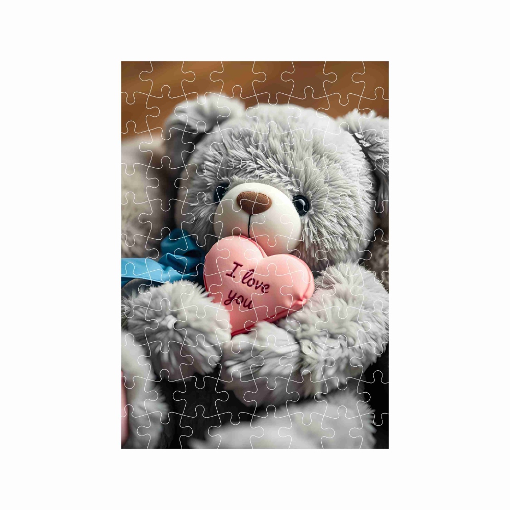 Puzzle A4 29x20cm (120 dielikov) s obrázkom - medvedík so srdiečkom 1
