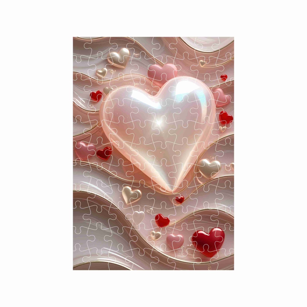 Puzzle A4 29x20cm (120 dielikov) s obrázkom - srdiečka